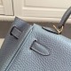 Replica Hermes Kelly 25CM Borsa Blu Lake Clemence Pelle