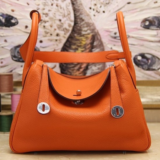 Replica Hermes Lindy 26cm 30cm 34cm Borsa in Cuoio Arancione Replica Hermes Lindy 26cm 30cm 34cm Borsa in Cuoio Arancione