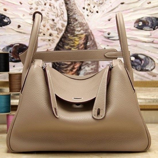Replica Hermes Lindy 26cm 30cm 34cm Borsa in pelle grigia Replica Hermes Lindy 26cm 30cm 34cm Borsa in pelle grigia
