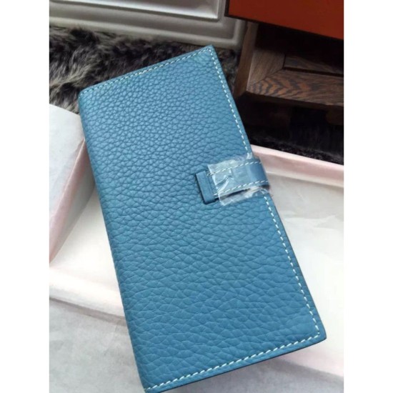 Replica Hermes Bearn Portafoglio In Blue Jean pelle Replica Hermes Bearn Portafoglio In Blue Jean pelle