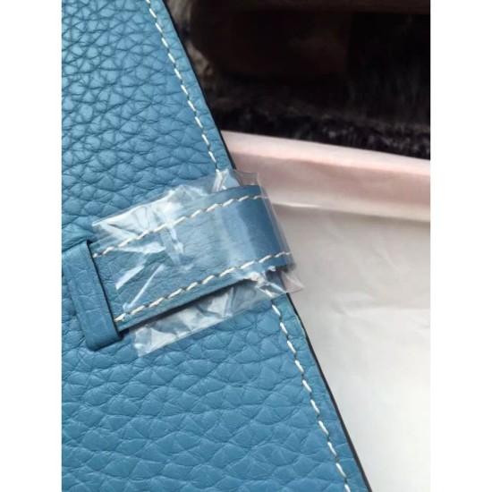 Replica Hermes Bearn Portafoglio In Blue Jean pelle Replica Hermes Bearn Portafoglio In Blue Jean pelle