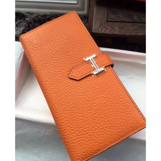Replica Hermes Bearn Portafoglio in pelle arancione Replica Hermes Bearn Portafoglio in pelle arancione