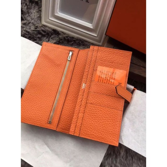 Replica Hermes Bearn Portafoglio in pelle arancione Replica Hermes Bearn Portafoglio in pelle arancione