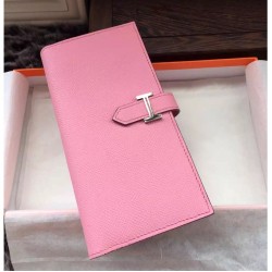 Hermes Bearn Portafoglio in pelle rosa Epsom