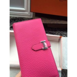 Hermes Bearn Portafoglio in pelle Rosy