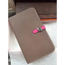 Hermes Bicolor Dogon Portafoglio in pelle Etain
