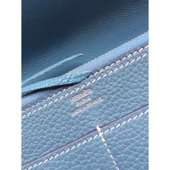 Replica Hermes Dogon Portafoglio In Blue Jean pelle Replica Hermes Dogon Portafoglio In Blue Jean pelle