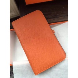 Hermes Dogon Portafoglio in pelle arancione