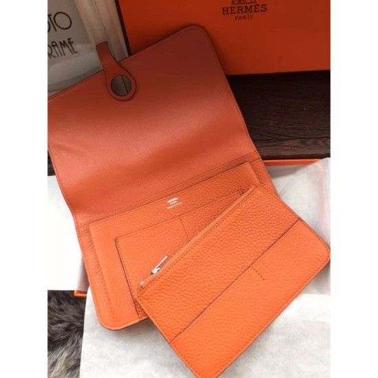 Replica Hermes Dogon Portafoglio in pelle arancione Replica Hermes Dogon Portafoglio in pelle arancione