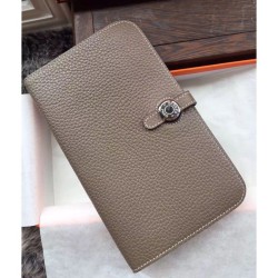 Hermes Dogon Portafoglio in pelle Etain