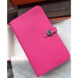Hermes Dogon Portafoglio in pelle Rose Tyrien