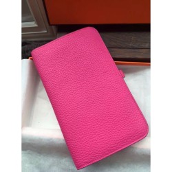Hermes Dogon Portafoglio in pelle Rose Tyrien