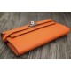 Replica Hermes Kelly Longue Portafoglio in pelle arancione Clemence