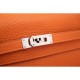 Replica Hermes Kelly Longue Portafoglio in pelle arancione Clemence