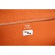 Replica Hermes Kelly Longue Portafoglio in pelle arancione Clemence
