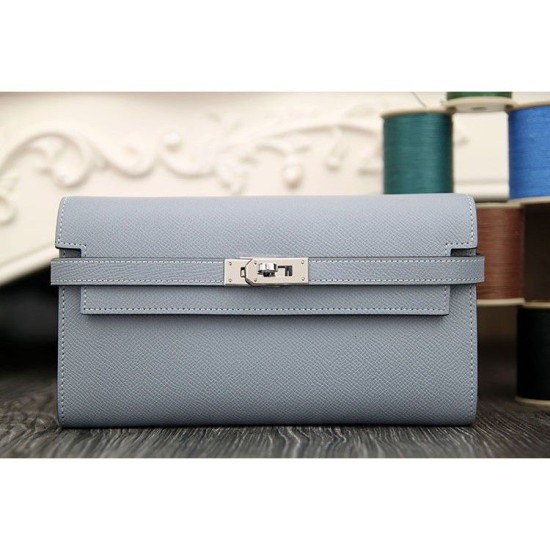 Replica Hermes Kelly Longue Portafoglio in pelle blu Lin Epsom Replica Hermes Kelly Longue Portafoglio in pelle blu Lin Epsom