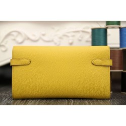 Hermes Kelly Longue Portafoglio in pelle gialla Epsom Hermes Kelly Longue Portafoglio in pelle gialla Epsom