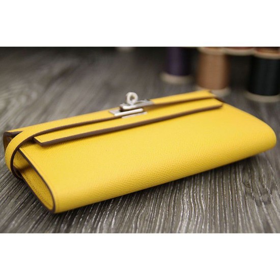 Replica Hermes Kelly Longue Portafoglio in pelle gialla Epsom Replica Hermes Kelly Longue Portafoglio in pelle gialla Epsom