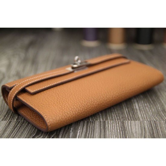 Replica Hermes Kelly Longue Portafoglio in pelle marrone Clemence Replica Hermes Kelly Longue Portafoglio in pelle marrone Clemence