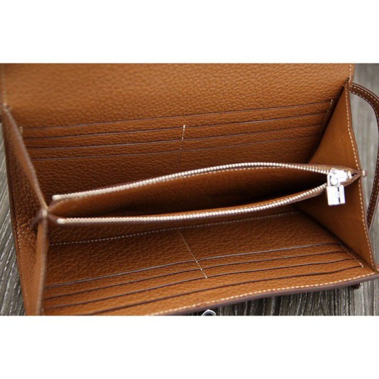 Replica Hermes Kelly Longue Portafoglio in pelle marrone Clemence Replica Hermes Kelly Longue Portafoglio in pelle marrone Clemence