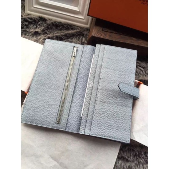 Replica Portafoglio Hermes Bearn in azzurro in pelle Replica Portafoglio Hermes Bearn in azzurro in pelle