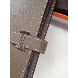 Portafoglio Hermes Bearn in pelle Etain Epsom Portafoglio Hermes Bearn in pelle Etain Epsom