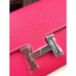 Portafoglio Hermes Costanza a lungo in cuoio rosso Epsom Portafoglio Hermes Costanza a lungo in cuoio rosso Epsom