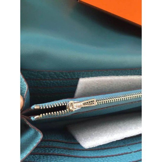 Replica Portafoglio Hermes Costanza a lungo in Jean pelle blu Replica Portafoglio Hermes Costanza a lungo in Jean pelle blu