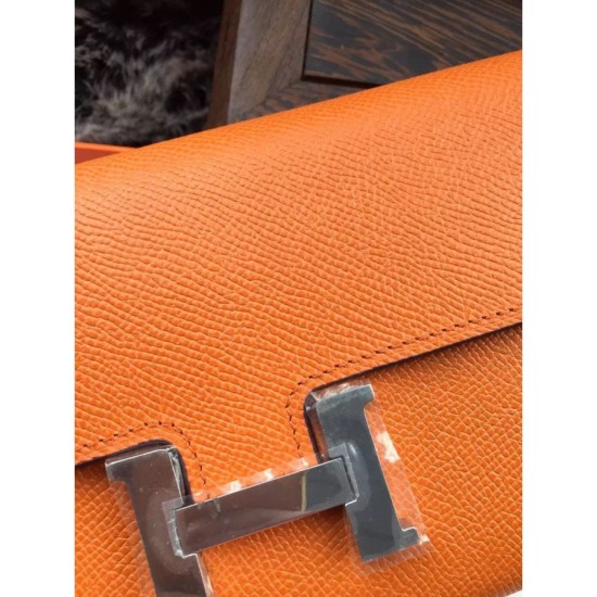 Replica Portafoglio Hermes Costanza a lungo in pelle arancione Epsom Replica Portafoglio Hermes Costanza a lungo in pelle arancione Epsom