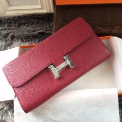 Portafoglio Hermes Costanza a lungo in pelle fucsia