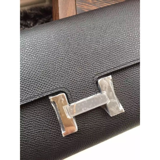 Replica Portafoglio Hermes Costanza a lungo in pelle nera Epsom Replica Portafoglio Hermes Costanza a lungo in pelle nera Epsom