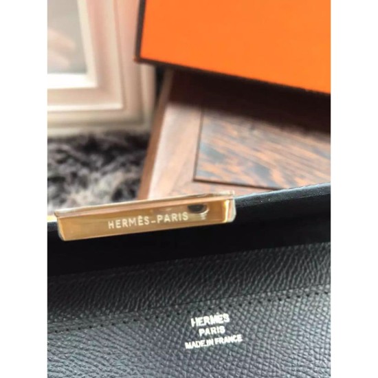 Replica Portafoglio Hermes Costanza a lungo in pelle nera Epsom Replica Portafoglio Hermes Costanza a lungo in pelle nera Epsom