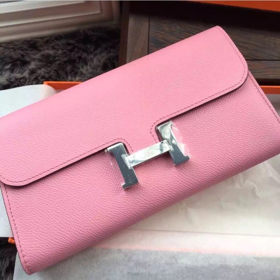 Replica Portafoglio Hermes Costanza a lungo in pelle rosa Epsom Replica Portafoglio Hermes Costanza a lungo in pelle rosa Epsom