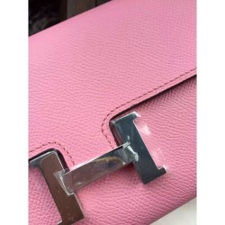 Portafoglio Hermes Costanza a lungo in pelle rosa Epsom Portafoglio Hermes Costanza a lungo in pelle rosa Epsom