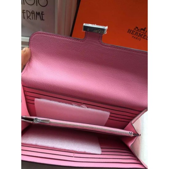 Replica Portafoglio Hermes Costanza a lungo in pelle rosa Epsom Replica Portafoglio Hermes Costanza a lungo in pelle rosa Epsom