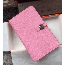 Portafoglio Hermes Dogon in pelle rosa