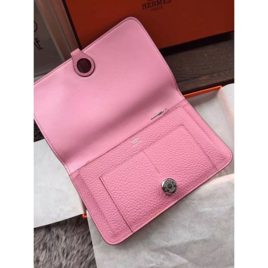 Replica Portafoglio Hermes Dogon in pelle rosa Replica Portafoglio Hermes Dogon in pelle rosa