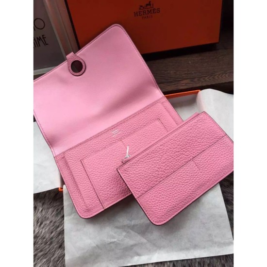 Replica Portafoglio Hermes Dogon in pelle rosa Replica Portafoglio Hermes Dogon in pelle rosa