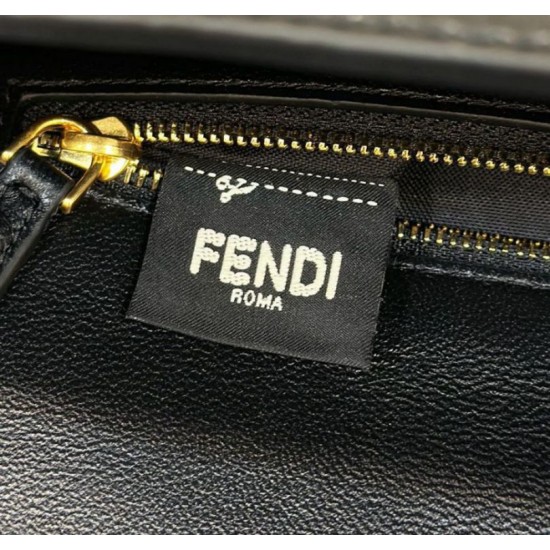 Replica Borsa Baguette Media Fendi 8BR600 Coccodrillo Nero Replica Borsa Baguette Media Fendi 8BR600 Coccodrillo Nero