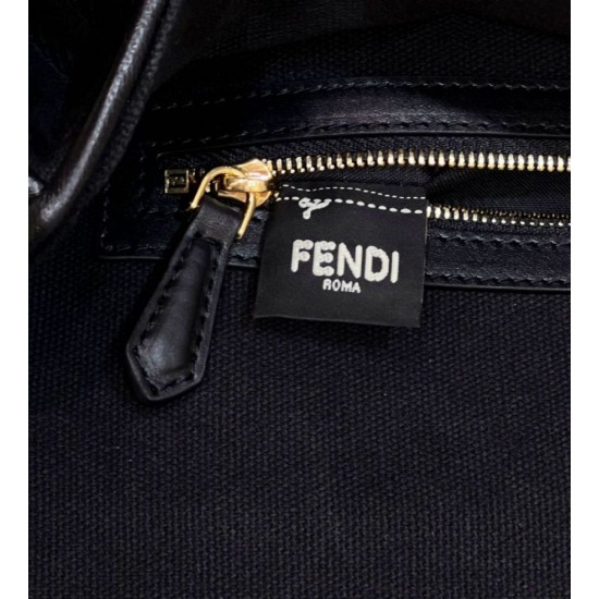 Replica Borsa in tela Fendi Baguette media FF 8BR600 Nera Replica Borsa in tela Fendi Baguette media FF 8BR600 Nera