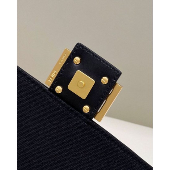 Replica Borsa in tela Fendi Baguette media FF 8BR600 Nera Replica Borsa in tela Fendi Baguette media FF 8BR600 Nera