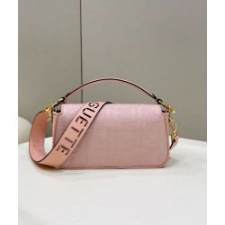Borsa in tela Fendi Baguette media FF 8BR600 Rosa Borsa in tela Fendi Baguette media FF 8BR600 Rosa