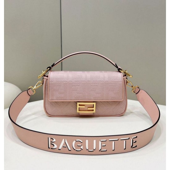 Replica Borsa in tela Fendi Baguette media FF 8BR600 Rosa Replica Borsa in tela Fendi Baguette media FF 8BR600 Rosa