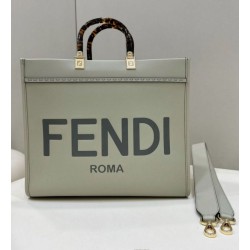 Borsa tote media Fendi Sunshine verde chiaro