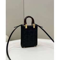 Borsa tote Fendi Mini Sunshine Shopper Nera Borsa tote Fendi Mini Sunshine Shopper Nera