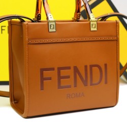 Borsa tote Fendi Sunshine piccola shopper Marrone