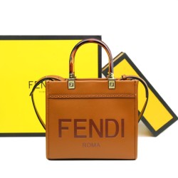 Borsa tote Fendi Sunshine piccola shopper Marrone
