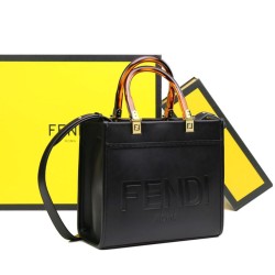 Borsa tote Fendi Sunshine piccola shopper nera