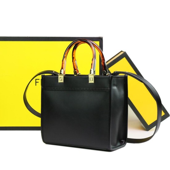 Replica Borsa tote Fendi Sunshine piccola shopper nera Replica Borsa tote Fendi Sunshine piccola shopper nera