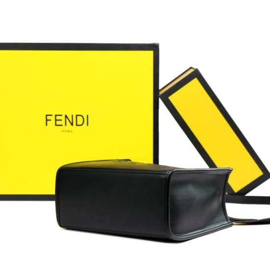 Replica Borsa tote Fendi Sunshine piccola shopper nera Replica Borsa tote Fendi Sunshine piccola shopper nera